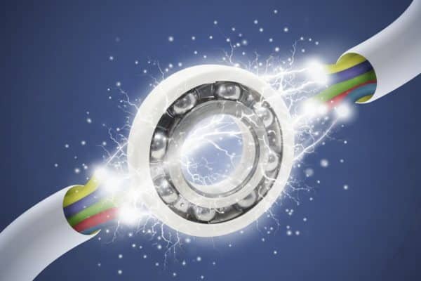 The picture shows an electrically insulating bearing that can resist electric current.