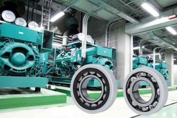 Industrial generator with insulated bearings