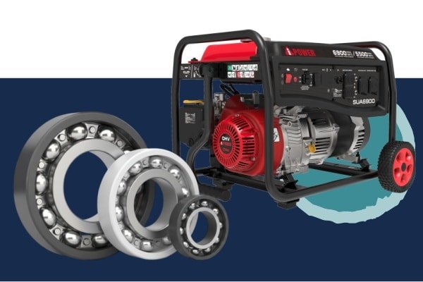 A large industrial generator highlighting the location of generator insulated bearings for power plant reliability.